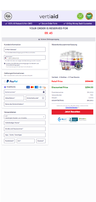 Vertiaid order page